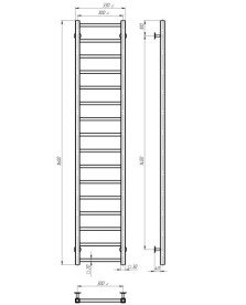 Электрический полотенцесушитель Deffi Forest П16 300х1600 правое подключение JD04 хром A.FR.160.30.16.E.C.R.2