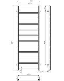 Электрический полотенцесушитель Deffi Forest П13 400х1400 левое подключение JD04 черный A.FR.140.40.13.E.B.L.2
