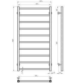 Электрический полотенцесушитель Deffi Forest П10 500х1000 правое подключение JD04 черный A.FR.100.50.10.E.B.R.2