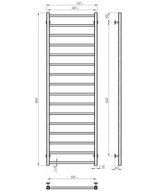 Електрична сушарка для рушників Deffi Forest П16 500х1600 праве підключення JD04 хром A.FR.160.50.16.E.C.R.2