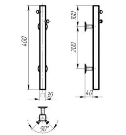 Електрична сушарка для рушників Deffi Holly 30x400 JD04 нержавіюча сталь хром C.MB.40.30.E.C.U.2