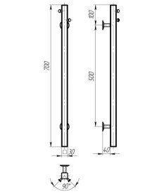 Электрический полотенцесушитель Deffi Holly 30x700 WD04 нержавеющая сталь белый C.MB.70.30.E.W.U.4