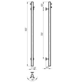 Електрична сушарка для рушників Deffi Holly 30x900 WD04 нержавіюча сталь білий C.MB.90.30.E.W.U.4