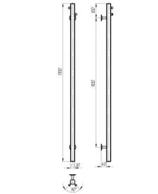 Электрический полотенцесушитель Deffi Holly 30x1100 WD04 нержавеющая сталь белый C.MB.110.30.E.W.U.4