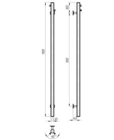 Электрический полотенцесушитель Deffi Holly 30x1100 WD04 нержавеющая сталь белый C.MB.110.30.E.W.U.4