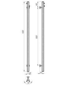 Электрический полотенцесушитель Deffi Holly 30x1200 WD04 нержавеющая сталь белый C.MB.120.30.E.W.U.4