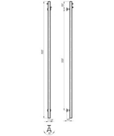 Электрический полотенцесушитель Deffi Holly 30x1500 WD04 нержавеющая сталь белый C.MB.150.30.E.W.U.4