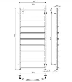 Електрична сушарка для рушників Deffi Класик П11 500х1200 ліве підключення хром C.DK.120.50.11.E.C.L.5