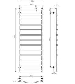 Электрический полотенцесушитель Deffi Классик П13 500х1400 правое подключение WD03 белый C.DK.140.50.13.E.W.R.3