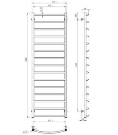 Електросушарка для рушників Deffi Класик П15 500х1600 праве підключення WD03 білий C.DK.160.50.15.E.W.R.3