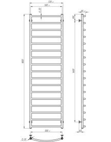 Електрична сушарка для рушників Deffi Класик П17 500х1800 правильне підключення хром C.DK.180.50.17.E.C.R.5