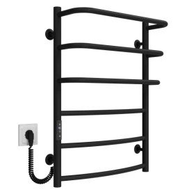 Електрична сушарка для рушників Deffi Каскад Дуга П6 500х700 ліве підключення JD03 чорний C.KD.70.50.6.E.B.L.1