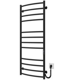 Електрична сушарка для рушників Deffi Класик Еліт П12 400х1200 праве підключення JD03 чорний C.KE.120.40.12.E.B.R.1