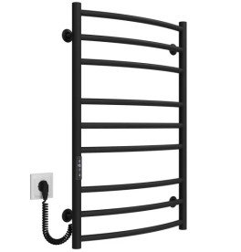 Електрична сушарка для рушників Deffi Класик Еліт П9 500х800 ліве підключення JD03 чорний C.KE.80.50.9.E.B.L.1