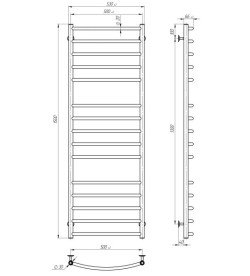 Электрический полотенцесушитель Deffi Классик Элит П15 500х1500 левое подключение хром C.KE.150.50.15.E.C.L.5