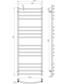 Электрический полотенцесушитель Deffi Классик Элит П16 600х1700 левое подключение хром C.KE.170.60.15.E.C.L.5