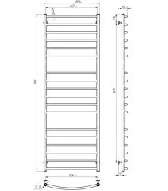 Электрический полотенцесушитель Deffi Классик Элит П18 600х1800 левое подключение JD03 черный C.KE.180.60.18.E.B.L.1