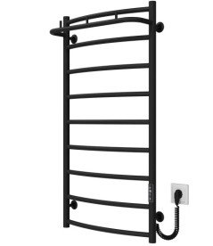 Электрический полотенцесушитель Deffi Классик N П9 500х1000 правое подключение JD03 черный C.KN.100.50.9.E.B.R.1
