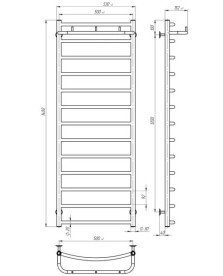 Электрический полотенцесушитель Deffi Классик N П13 500х1400 левое подключение JD03 черный C.KN.140.50.13.E.B.L.1