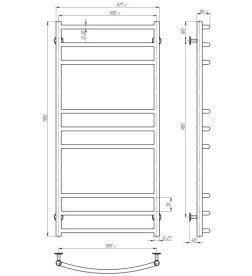 Электрический полотенцесушитель Deffi Классик Элит П9 500х1100 левое подключение EF16 белый D.KE.110.50.9.E.W.L.5