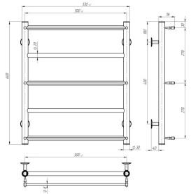 Электрический полотенцесушитель Deffi Ladder П5 500х600 правое подключение JD03 хром C.LK.60.50.5.E.C.R.1