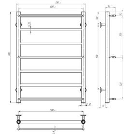Электрический полотенцесушитель Deffi Ladder П7 500х700 правое подключение JD03 хром C.LK.70.50.7.E.C.R.1