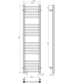 Електрична сушарка для рушників Deffi Lima П20 300х1300 ліве підключення JD04 хром A.LI.130.30.20.E.C.L.2