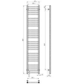 Електрична сушарка для рушників Deffi Lima П30 300х1800 ліве підключення JD04 хром A.LI.180.30.30.E.C.L.2