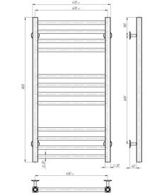 Електрична сушарка для рушників Deffi Lima П12 400х800 ліве підключення JD04 хром A.LI.80.40.12.E.C.L.2
