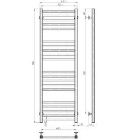 Електрична сушарка для рушників Deffi Lima П20 400х1300 ліве підключення WD04 білий A.LI.130.40.20.E.W.L.4