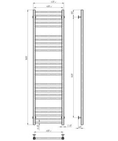 Електрична сушарка для рушників Deffi Lima П25 400х1600 праве підключення JD04 хром A.LI.160.40.25.E.C.R.2