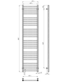 Электрический полотенцесушитель Deffi Lima П30 400х1800 правое подключение JD04 хром A.LI.180.40.30.E.C.R.2