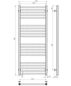 Электрический полотенцесушитель Deffi Lima П20 500х1300 левое подключение JD04 черный A.LI.130.50.20.E.B.L.2
