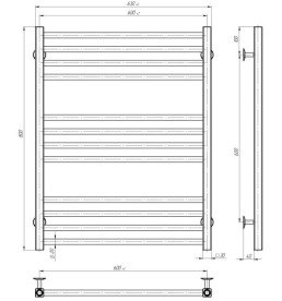 Электрический полотенцесушитель Deffi Lima П12 600х800 левое подключение WD04 белый A.LI.80.60.12.E.W.L.4