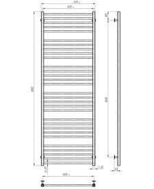 Электрический полотенцесушитель Deffi Lima П30 600х1800 левое подключение JD04 черный A.LI.180.60.30.E.B.L.2