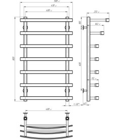 Електрична сушарка для рушників Deffi Lotos П7 400х800 ліве підключення WD04 білий A.LO.80.40.7.E.W.L.4