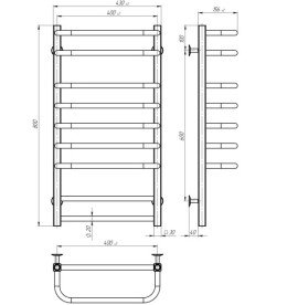 Електрична сушарка для рушників Deffi Lux П9 400х800 праве підключення WD04 білий A.LU.80.40.9.E.W.R.4