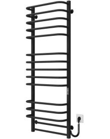 Сушарка для рушників електрична Deffi Lux П15 400х1400 праве підключення JD04 чорний A.LU.140.40.15.E.B.R.2