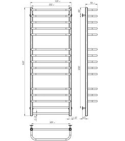 Електрична сушарка для рушників Deffi Lux П15 500х1400 праве підключення JD04 хром A.LU.140.50.15.E.C.R.2