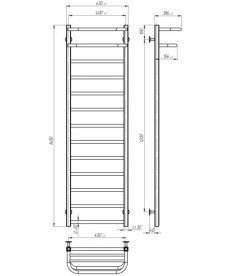 Электрический полотенцесушитель Deffi Lux Hotel П13 400х1400 правое подключение JD04 хром A.LH.140.40.13.E.C.R.2
