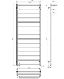 Електрична сушарка для рушників Deffi Lux Hotel П15 600х1600 ліве підключення WD04 білий A.LH.160.60.15.E.W.L.4