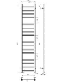 Электрический полотенцесушитель Deffi Magnus П20 300х1600 левое подключение JD04 хром A.MA.160.30.20.E.C.L.2