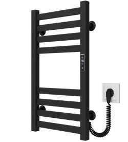 Електрична сушарка для рушників Deffi Magnus П8 400х600 праве підключення JD04 чорний A.MA.60.40.8.E.B.R.2