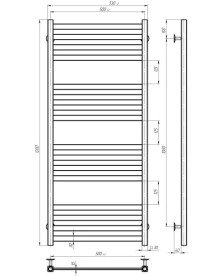 Електрична сушарка для рушників Deffi Magnus П16 500х1200 праве підключення WD04 білий A.MA.120.50.16.E.W.R.4