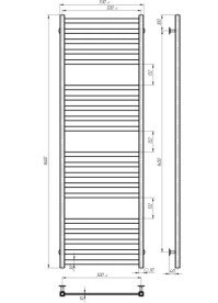 Електрична сушарка для рушників Deffi Magnus П20 500х1600 праве підключення JD04 хром A.MA.160.50.20.E.C.R.2