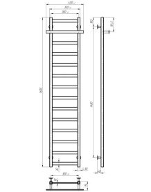 Электрический полотенцесушитель Deffi Nicolе П14 300х1600 правое подключение JD04 черный A.NI.160.30.14.E.B.R.2