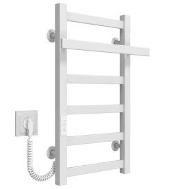 Электрический полотенцесушитель Deffi Nicolе П6 400х600 левое подключение WD04 белый A.NI.60.40.6.E.W.L.4