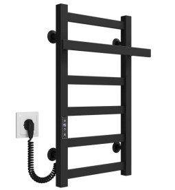 Електрична сушарка для рушників Deffi Nicolе П6 400х600 ліве підключення JD04 чорний A.NI.60.40.6.E.B.L.2