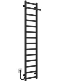 Електрична сушарка для рушників Deffi Nicolе П14 400х1600 ліве підключення JD04 чорний A.NI.160.40.14.E.B.L.2