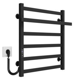 Электрический полотенцесушитель Deffi Nicolе П6 500х600 левое подключение JD04 черный A.NI.60.50.6.E.B.L.2
